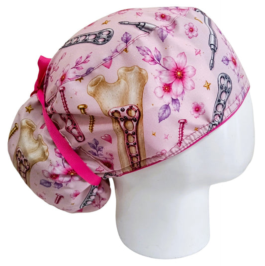 Gorro Quirúrgico Mujer y Portacarnet Ortopedia Rosa - gorro antifluido para mujer Doctools - foto 2