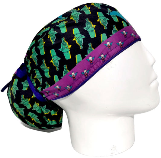Gorro Quirúrgico Mujer y Portacarnet Krusty Negro - gorro antifluido para mujer Doctools - foto 2