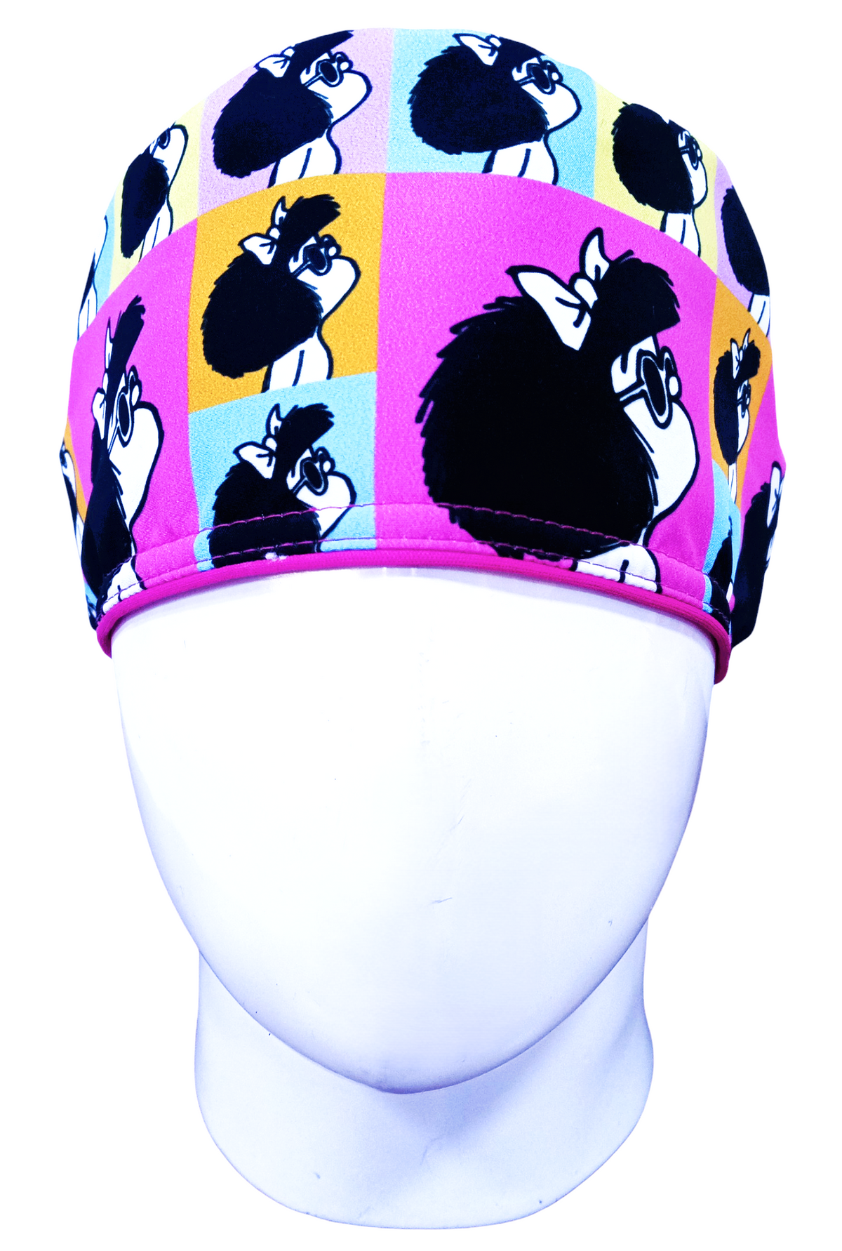 Gorro Quirúrgico Mujer y Portacarnet Mafalda Cuadros - gorro antifluido para mujer Doctools - foto 3