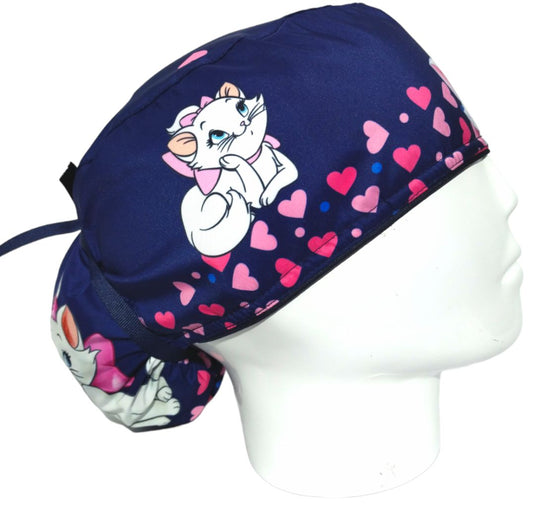 Gorro Quirúrgico Mujer y Portacarnet Marie Gata Azul - gorro antifluido para mujer Doctools - foto 2