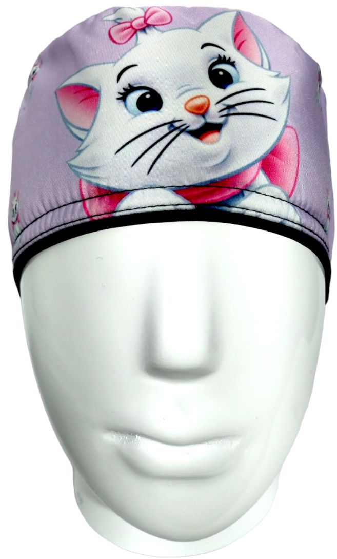 Gorro Quirúrgico Mujer y Portacarnet Marie Gata Lila - gorro antifluido para mujer Doctools - foto 3