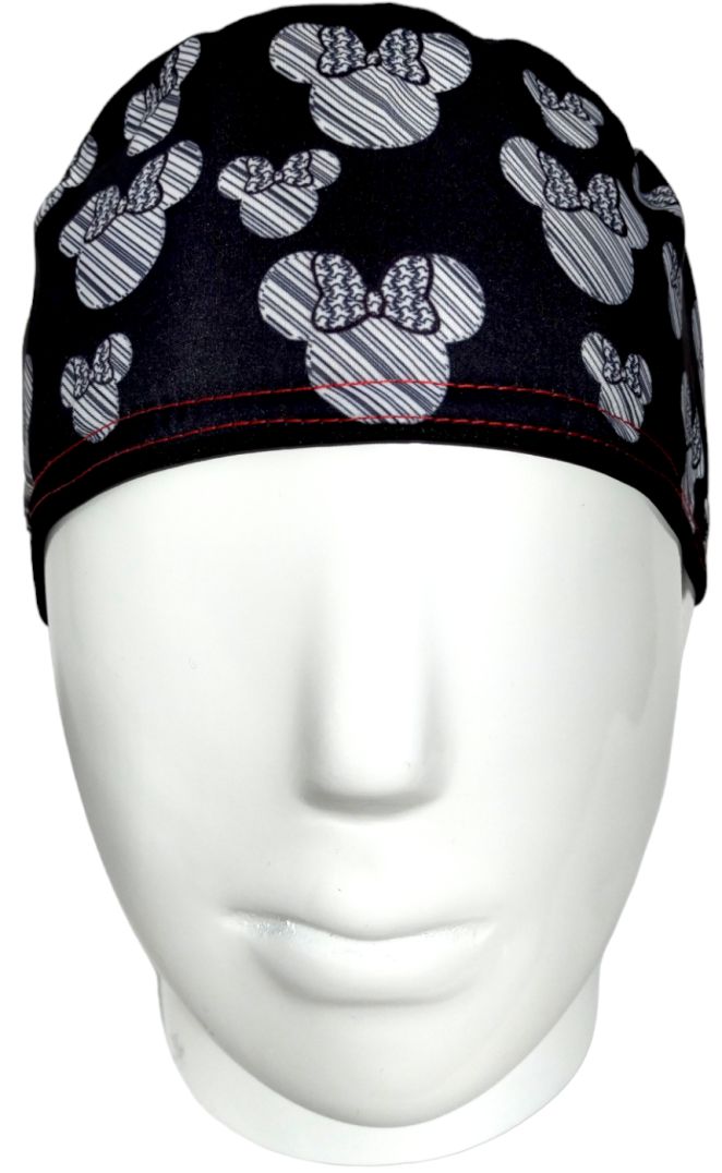 Gorro Quirúrgico Mujer y Portacarnet Minnie Siluetas Negro - gorro antifluido para mujer Doctools - foto 3