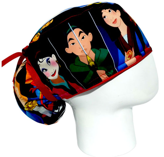 Gorro Quirúrgico Mujer y Portacarnet Mulán Rojo - gorro antifluido para mujer Doctools - foto 2
