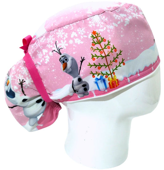 Gorro Quirúrgico Mujer y Portacarnet Olaf Rosa Frozen - gorro antifluido para mujer Doctools - foto 2