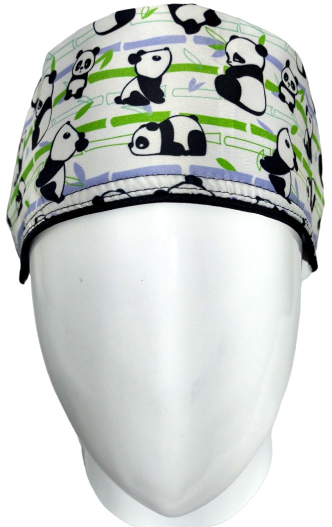 Gorro Quirúrgico Mujer y Portacarnet Panda Blanco - gorro antifluido para mujer Doctools - foto 3
