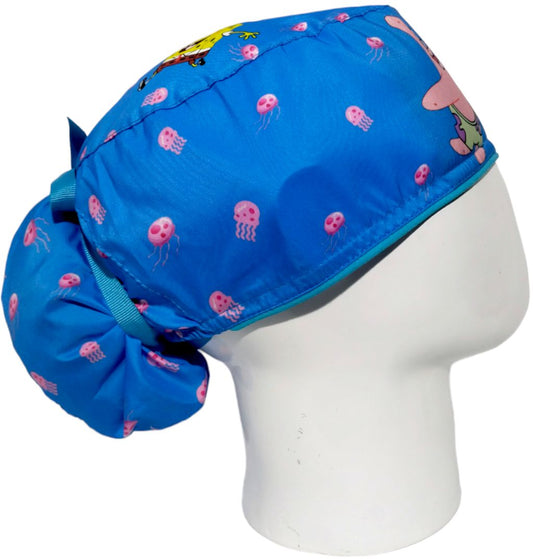 Gorro Quirúrgico Mujer y Portacarnet Patricio Estrella Azul Clásico - gorro antifluido para mujer Doctools - foto 2