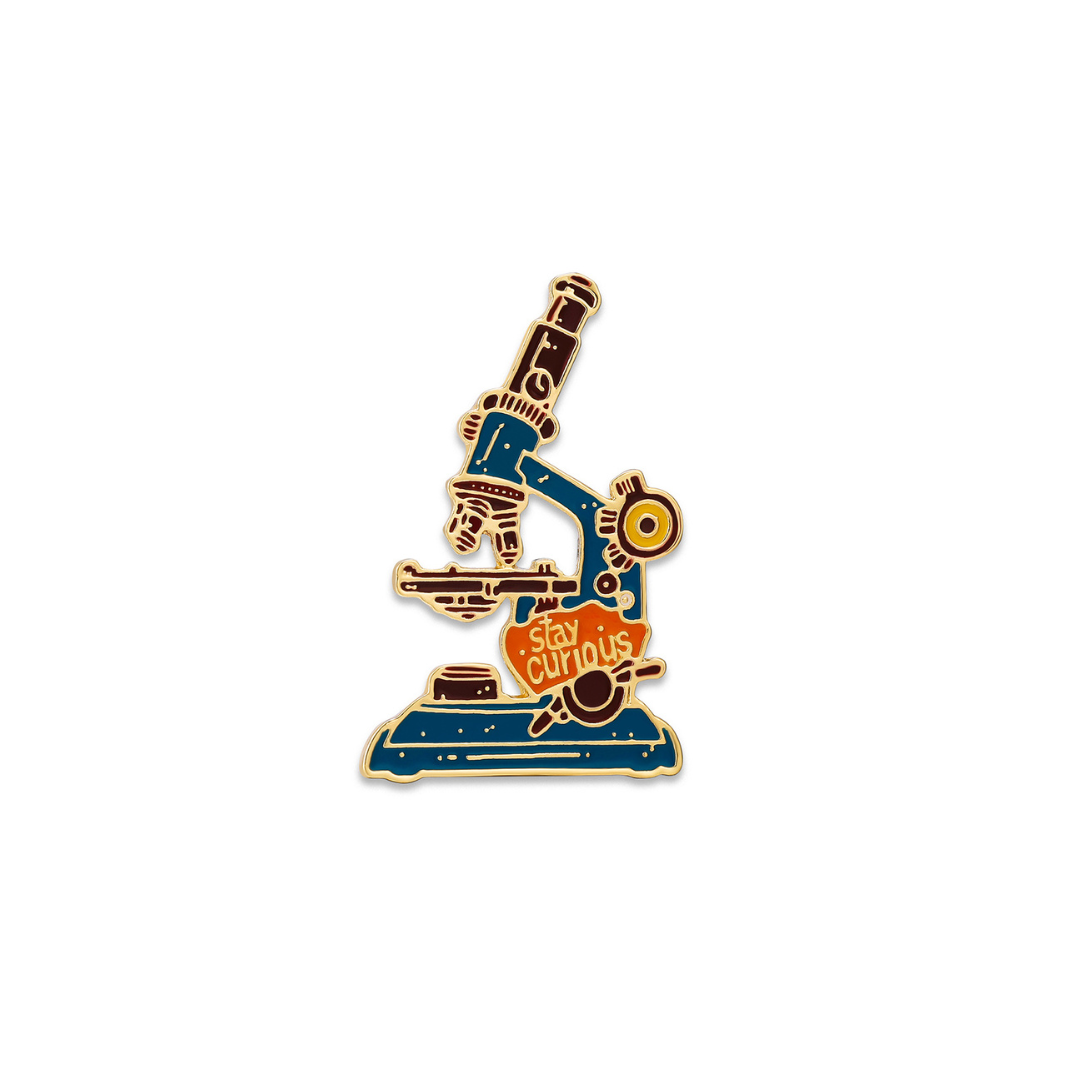 Stay Curious Microscope Metal Pin