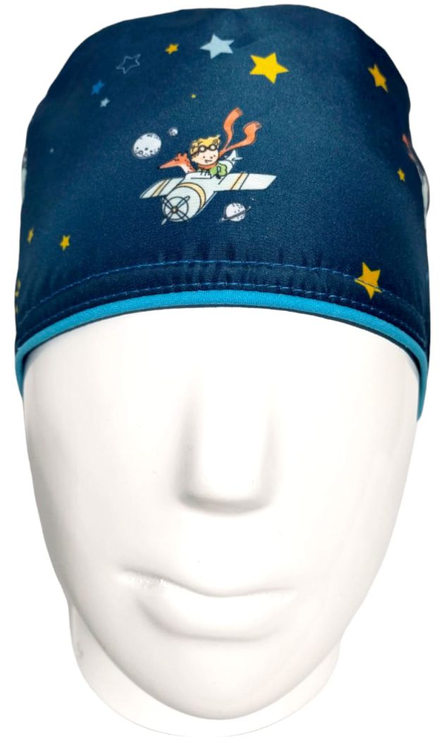 Gorro Quirúrgico Mujer y Portacarnet Principito Petróleo - gorro antifluido para mujer Doctools - foto 3