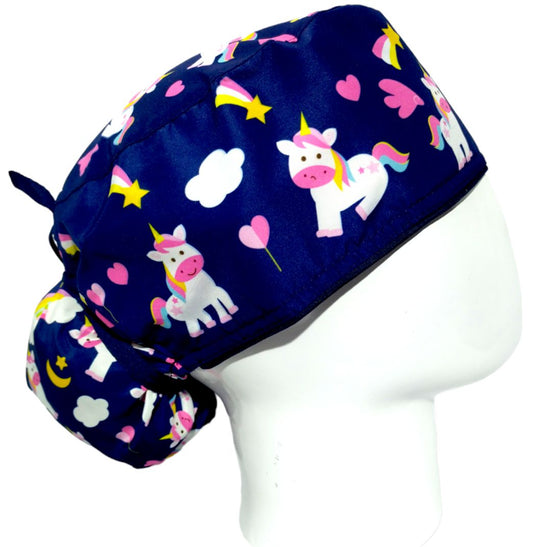 Gorro Quirúrgico Mujer y Portacarnet Unicornios - gorro antifluido para mujer Doctools - foto 2