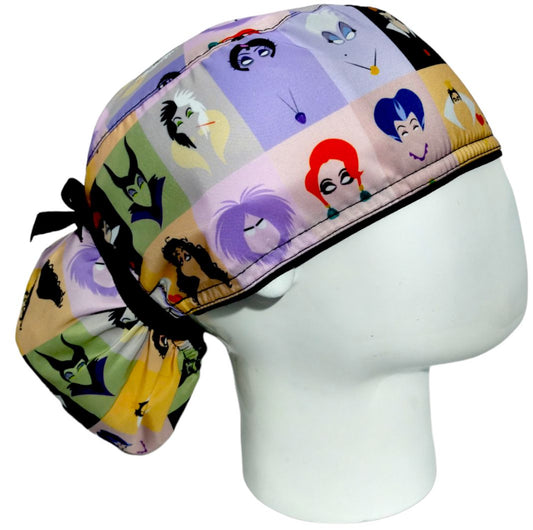 Gorro Quirúrgico Mujer y Portacarnet Villanas Disney - gorro antifluido para mujer Doctools - foto 2