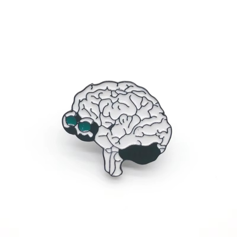 Metallic Brain Base Anatomy Pin