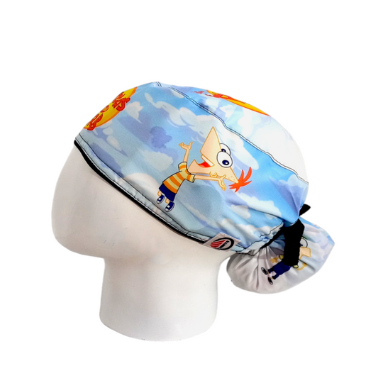 Gorro Quirúrgico Mujer y Portacarnet Phineas y Ferb - gorro antifluido para mujer Doctools - foto 1