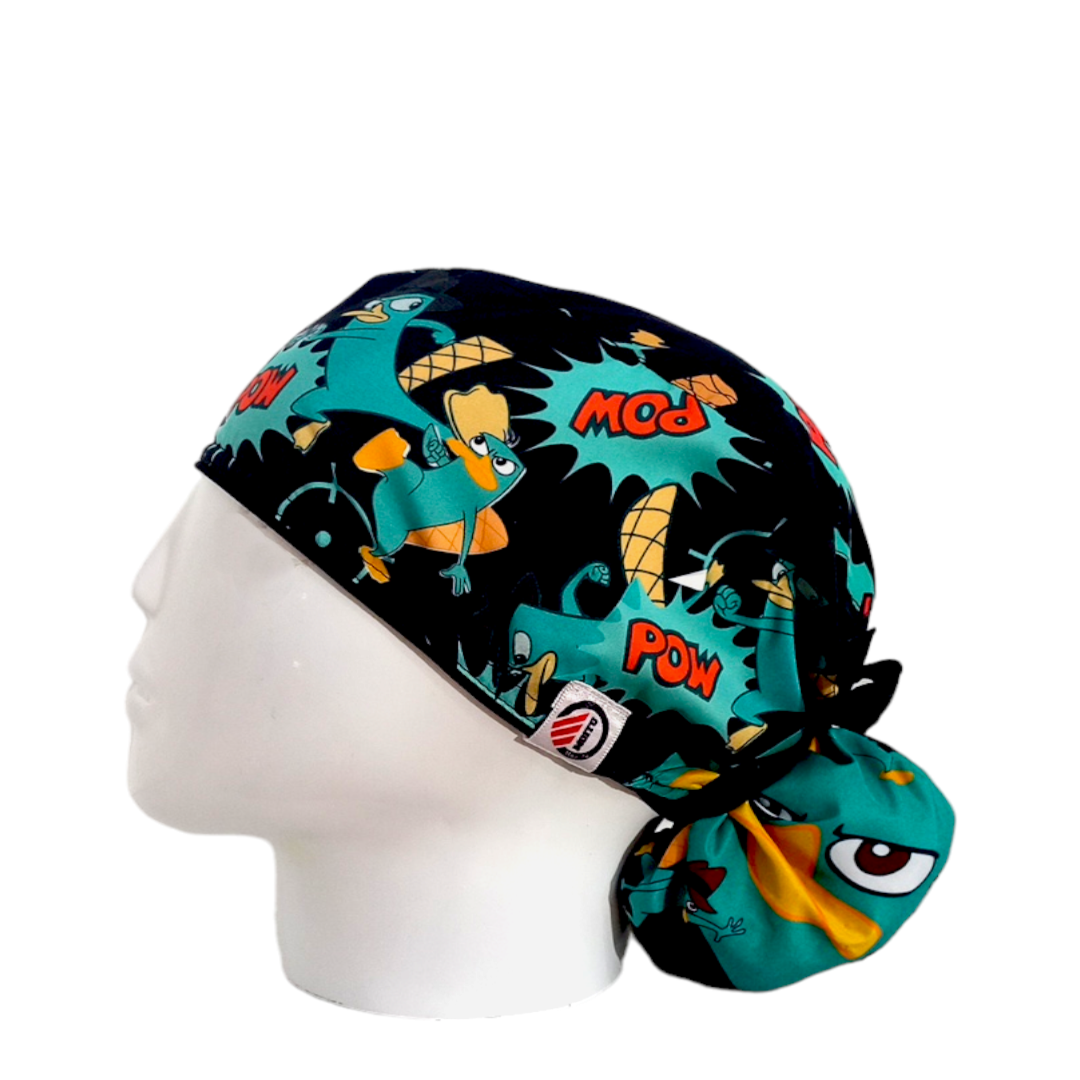 Gorro Quirúrgico Mujer y Portacarnet Perry el Ornitorrinco - gorro antifluido para mujer Doctools - foto 1