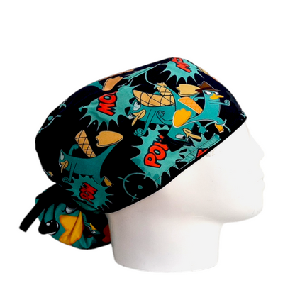 Gorro Quirúrgico Mujer y Portacarnet Perry el Ornitorrinco - gorro antifluido para mujer Doctools - foto 3