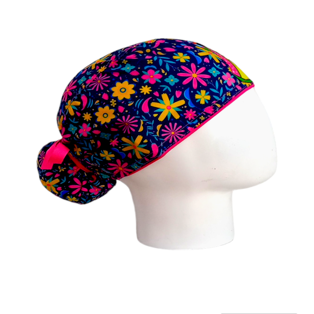 Gorro Quirúrgico Mujer y Portacarnet Virgen de Guadalupe Azul - gorro antifluido para mujer Doctools - foto 2