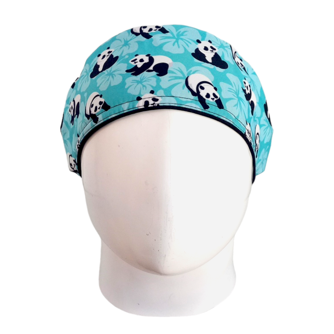Gorro Quirúrgico Mujer y Portacarnet Panda Menta - gorro antifluido para mujer Doctools - foto 3