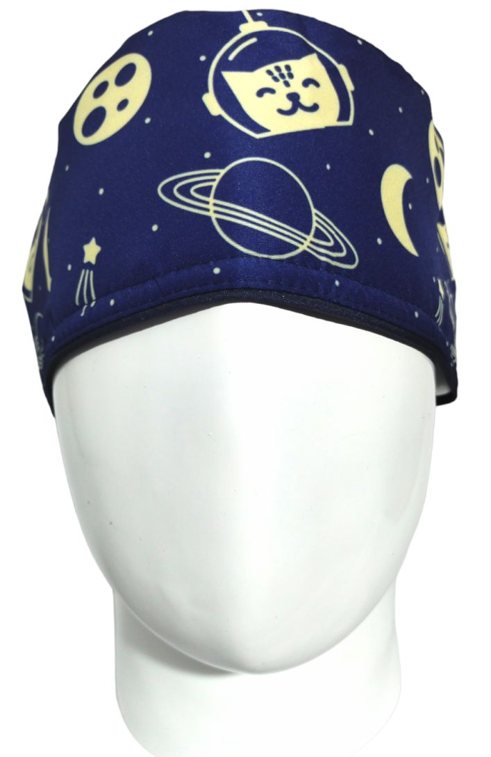 Gorro Quirúrgico Mujer y Portacarnet Gato Espacial - gorro antifluido para mujer Doctools - foto 3