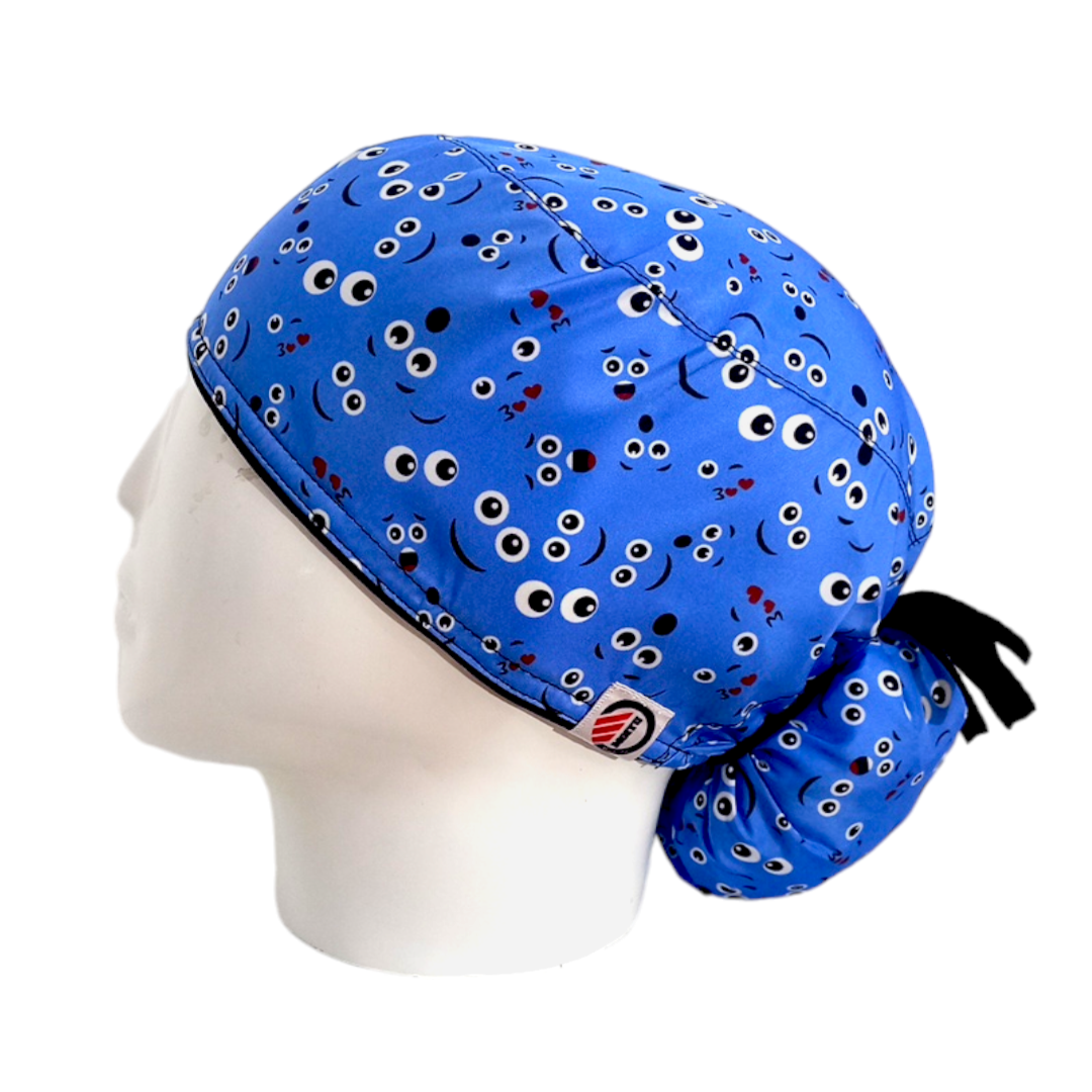 Gorro Quirúrgico Mujer y Portacarnet Ojos Azul - gorro antifluido para mujer Doctools - foto 1