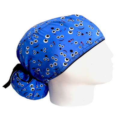 Gorro Quirúrgico Mujer y Portacarnet Ojos Azul - gorro antifluido para mujer Doctools - foto 2