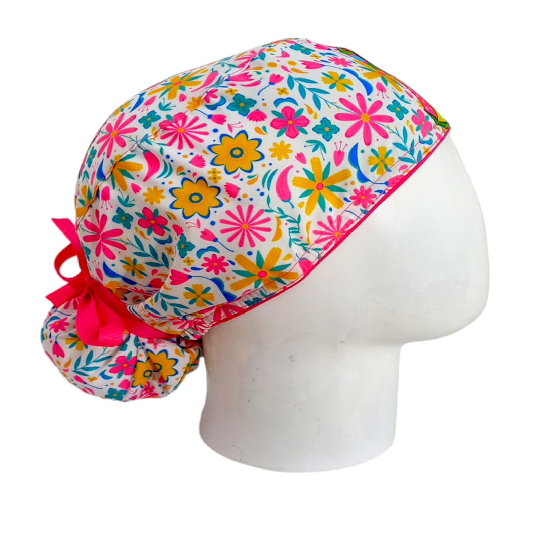 Gorro Quirúrgico Mujer y Portacarnet Virgen de Guadalupe Blanco - gorro antifluido para mujer Doctools - foto 2