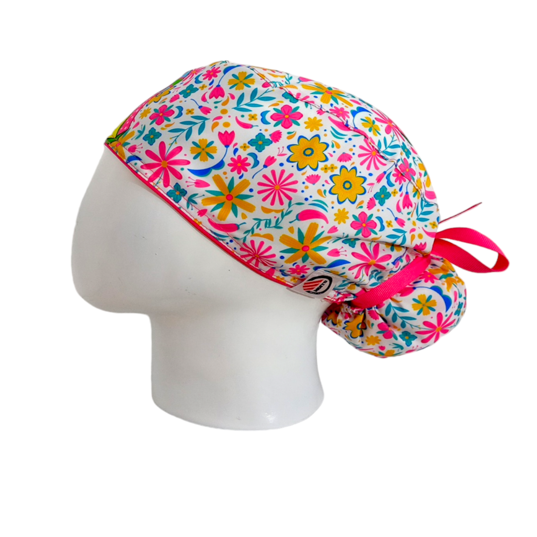 Gorro Quirúrgico Mujer y Portacarnet Virgen de Guadalupe Blanco - gorro antifluido para mujer Doctools - foto 1