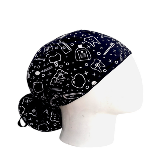 Gorro Quirúrgico Mujer y Portacarnet Odontología Negro - gorro antifluido para mujer Doctools - foto 2