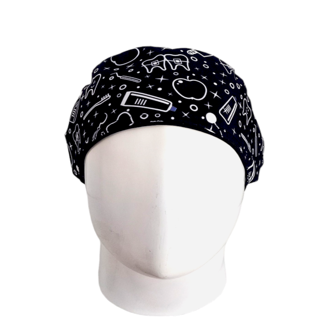 Gorro Quirúrgico Mujer y Portacarnet Odontología Negro - gorro antifluido para mujer Doctools - foto 3