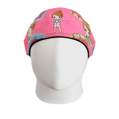 Gorro Quirúrgico Mujer y Portacarnet Odontología Rosa - gorro antifluido para mujer Doctools - foto 3
