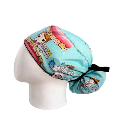 Gorro Quirúrgico Mujer y Portacarnet Odontología Menta - gorro antifluido para mujer Doctools - foto 1
