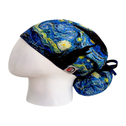 Gorro Quirúrgico Mujer y Portacarnet Noche Estrellada Van Gogh - gorro antifluido para mujer Doctools - foto 1