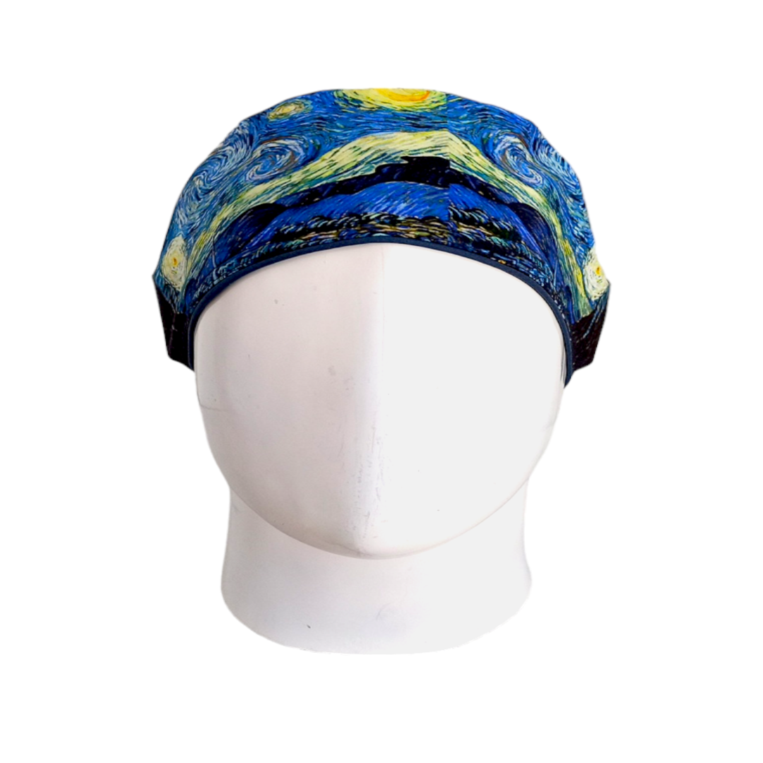 Gorro Quirúrgico Mujer y Portacarnet Noche Estrellada Van Gogh - gorro antifluido para mujer Doctools - foto 3
