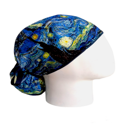 Gorro Quirúrgico Mujer y Portacarnet Noche Estrellada Van Gogh - gorro antifluido para mujer Doctools - foto 2