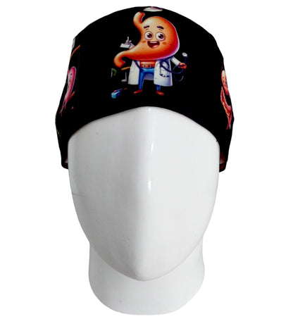 Gorro Quirúrgico Mujer y Portacarnet Gastroenterología Negro - gorro antifluido para mujer Doctools - foto 3