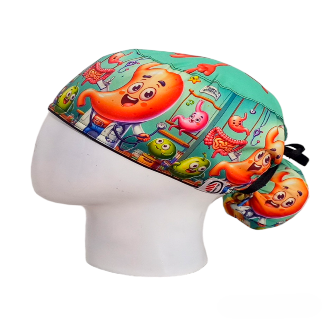 Gorro Quirúrgico Mujer y Portacarnet Gastroenterología Menta - gorro antifluido para mujer Doctools - foto 1