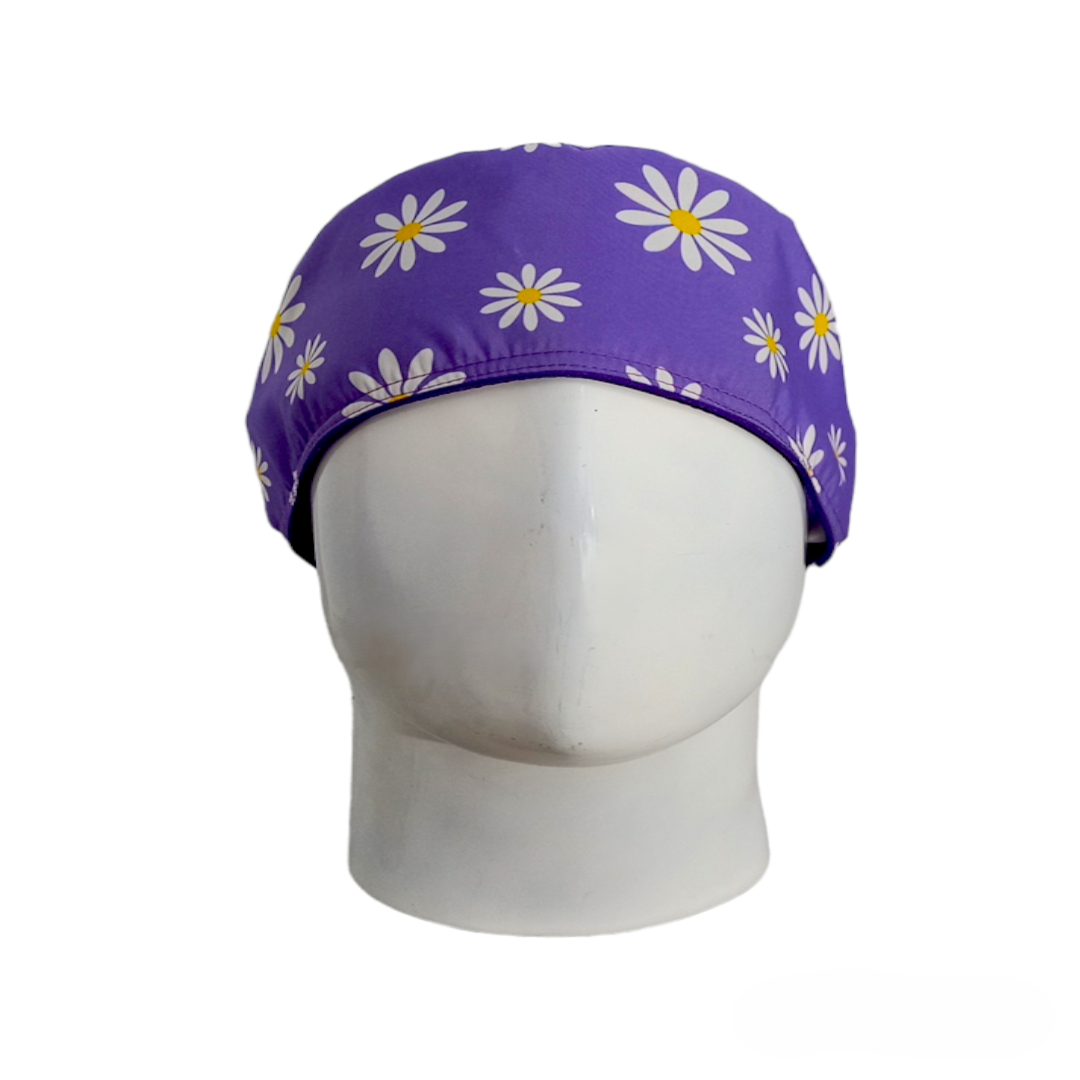 Gorro Quirúrgico Mujer y Portacarnet Margaritas - gorro antifluido para mujer Doctools - foto 3