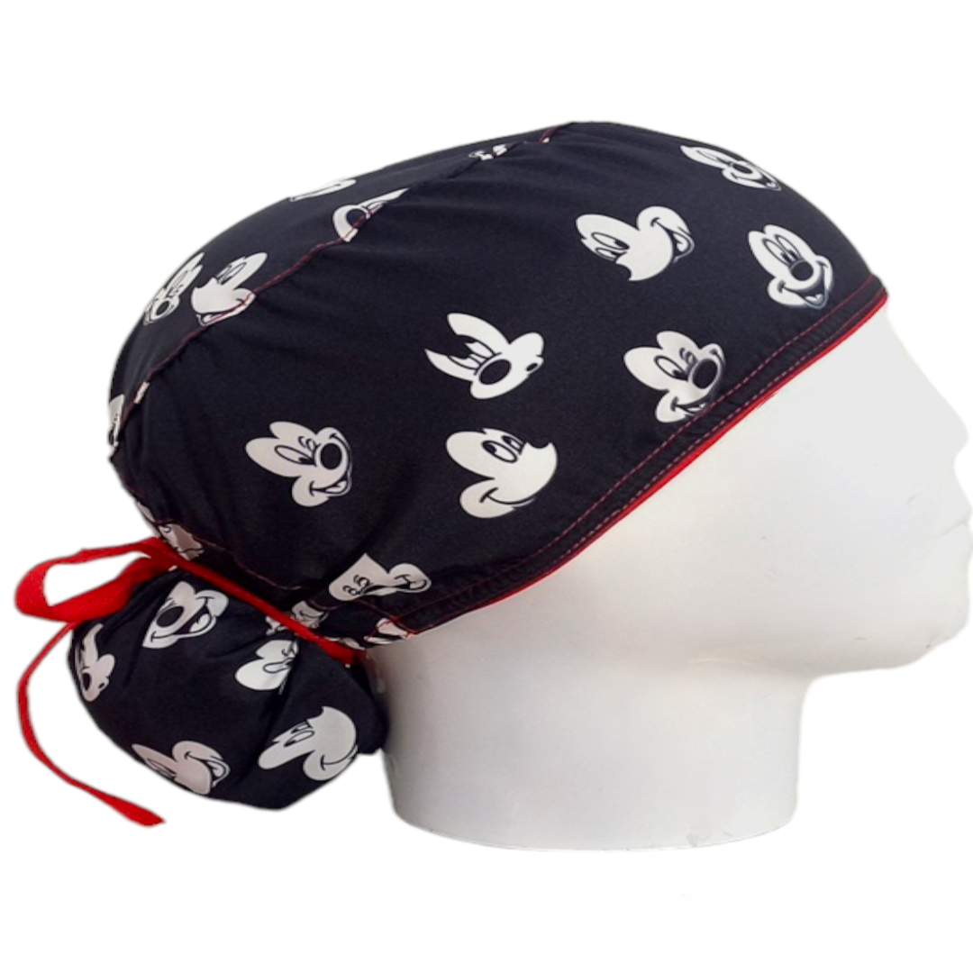Gorro Quirúrgico Mujer y Portacarnet Mickey Negro Caritas - gorro antifluido para mujer Doctools - foto 2