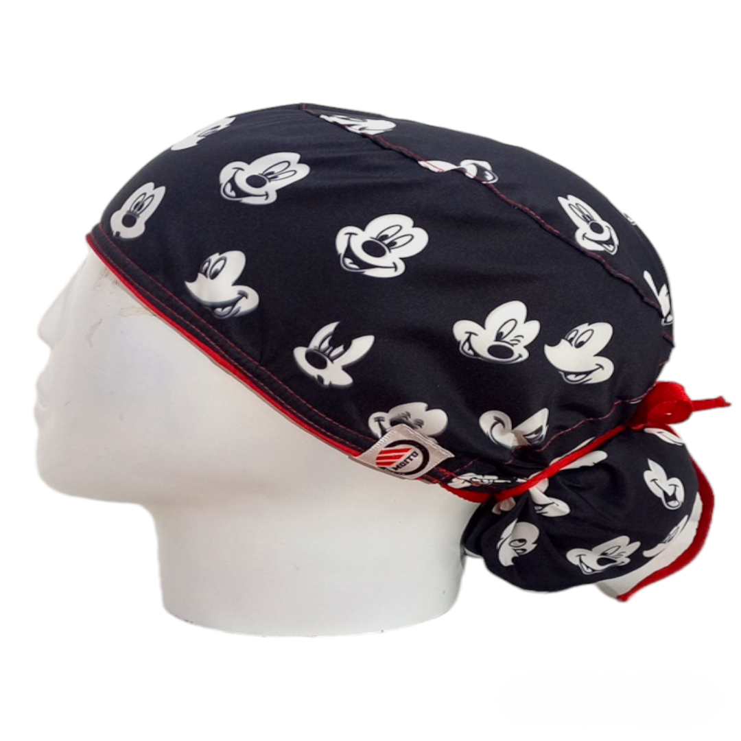 Gorro Quirúrgico Mujer y Portacarnet Mickey Negro Caritas - gorro antifluido para mujer Doctools - foto 1