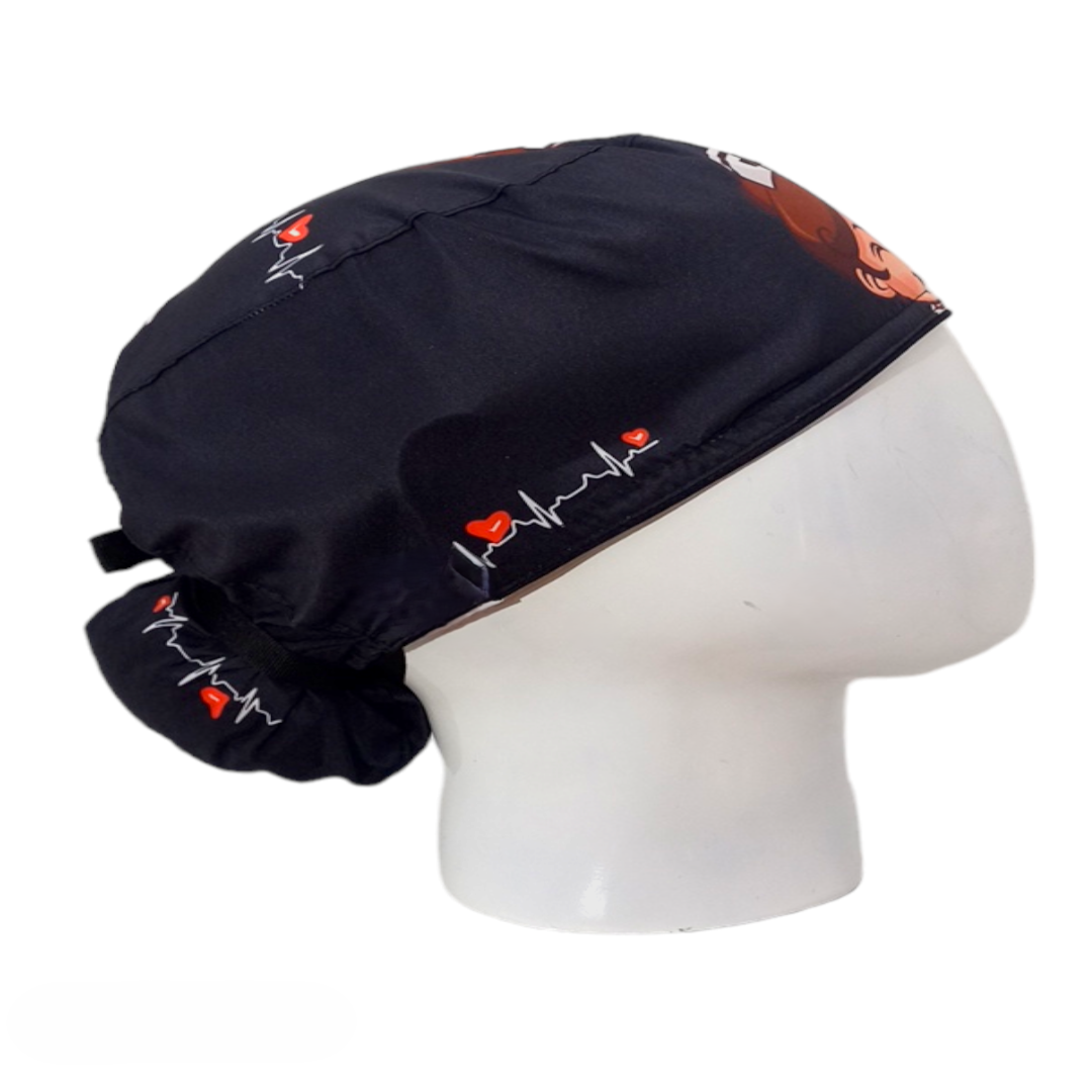 Gorro Quirúrgico Mujer y Portacarnet Enfermera Negro - gorro antifluido para mujer Doctools - foto 2