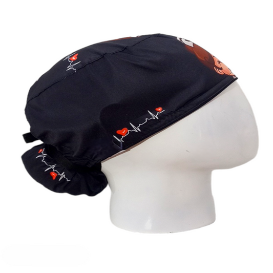 Gorro Quirúrgico Mujer y Portacarnet Enfermera Negro - gorro antifluido para mujer Doctools - foto 2