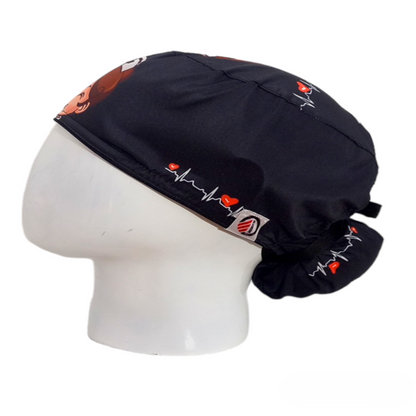 Gorro Quirúrgico Mujer y Portacarnet Enfermera Negro - gorro antifluido para mujer Doctools - foto 1