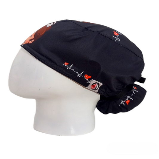 Gorro Quirúrgico Mujer y Portacarnet Enfermera Negro - gorro antifluido para mujer Doctools - foto 1