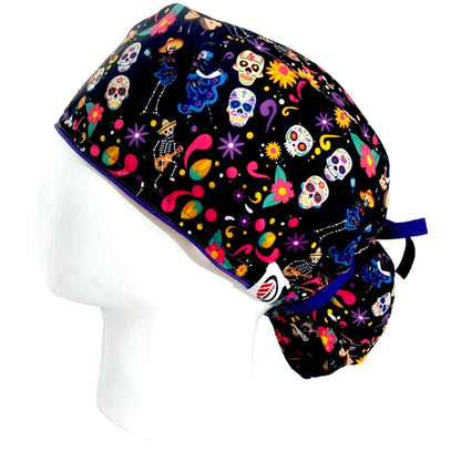 Gorro Quirúrgico Mujer y Portacarnet Catrinas y Flores - gorro antifluido para mujer Doctools - foto 1