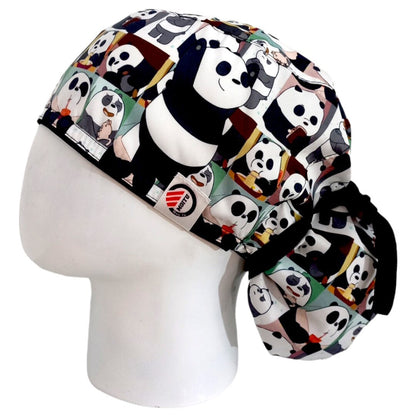Gorro Quirúrgico Mujer y Portacarnet Panda Bears - gorro antifluido para mujer Doctools - foto 1