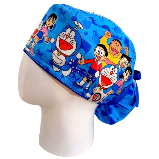 Gorro Quirúrgico Mujer y Portacarnet Doraemon Azul - gorro antifluido para mujer Doctools - foto 1