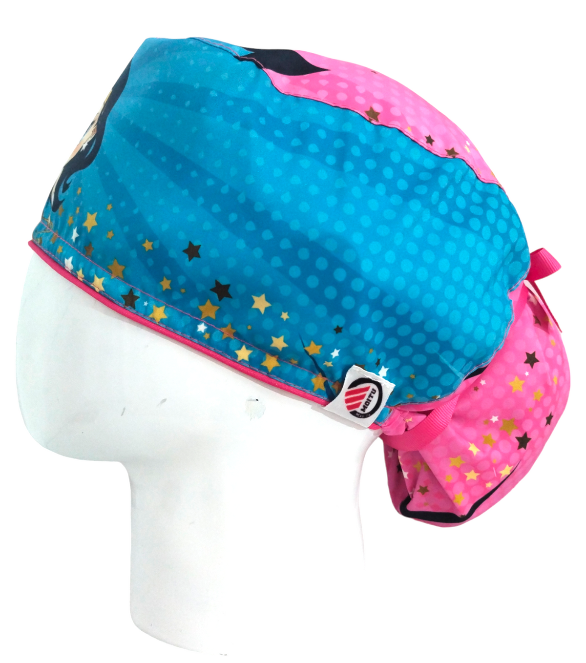 Gorro Quirúrgico Mujer y Portacarnet Mujer Maravilla Rosa - gorro antifluido para mujer Doctools - foto 1