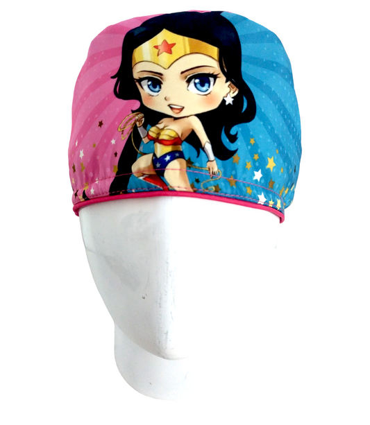 Gorro Quirúrgico Mujer y Portacarnet Mujer Maravilla Rosa - gorro antifluido para mujer Doctools - foto 2