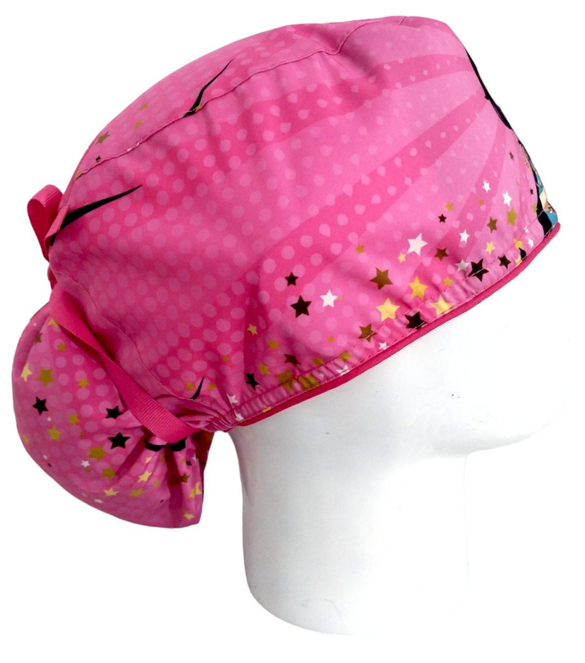 Gorro Quirúrgico Mujer y Portacarnet Mujer Maravilla Rosa - gorro antifluido para mujer Doctools - foto 3