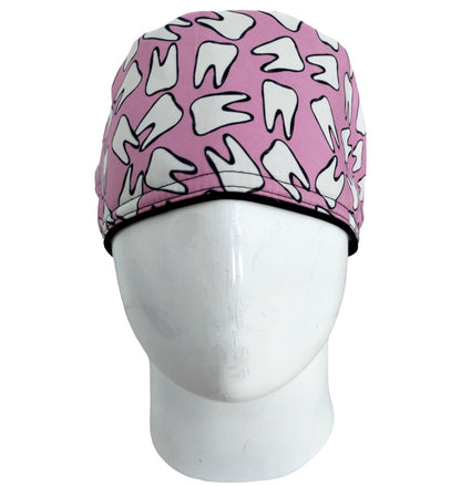 Gorro Quirúrgico Mujer y Portacarnet Odontología Dientes Rosa - gorro antifluido para mujer Doctools - foto 2