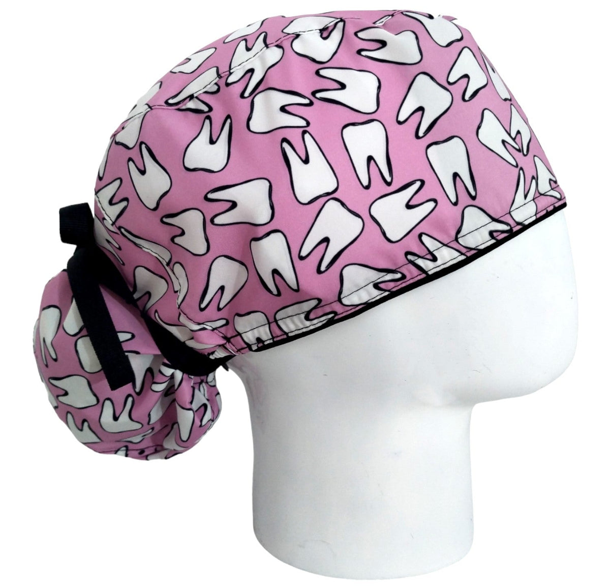 Gorro Quirúrgico Mujer y Portacarnet Odontología Dientes Rosa - gorro antifluido para mujer Doctools - foto 1