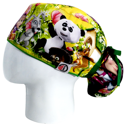 Gorro Quirúrgico Mujer y Portacarnet Masha y el Oso - gorro antifluido para mujer Doctools - foto 1
